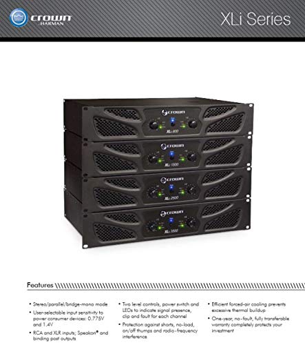 Crown NXLI1500-0-US Xli 1500 450W 2-Channel Power Amplifier thumb #6