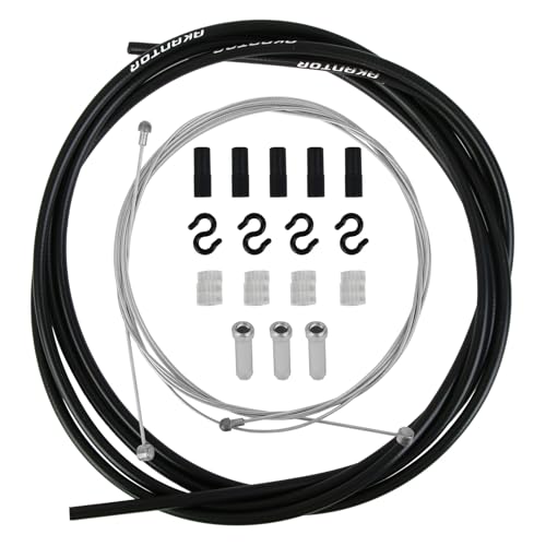 Kit Câble de Frein Vélo, Câble de Frein Universel avec Gaine Extérieure 5m, Câble Avant 1,1m et Arrière 1,7m, Compatible VTT Vélo Route Pliable