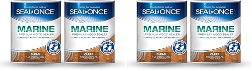 Image of SEAL-ONCE Marine Ready Mix - 2 Gallon Penetrating Wood Sealer Waterproofer & Stain (Clear). Water-Based, Ultra-Low VOC Formula for high-Moisture Areas to Protect Wood Docks, Decks & Piers. (Pack of 2)