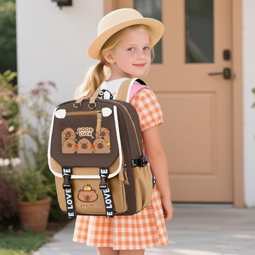 Sac à dos Capybara anti-déchirure et imperméable pour écolier