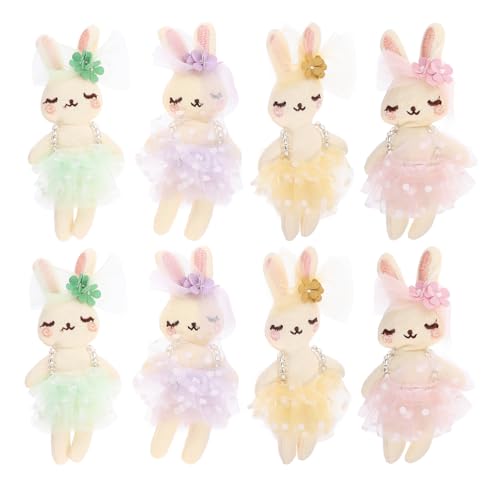 SUPVOX 8pcs Bunny Stuffed Animals: Plush Mini Rabbit Dolls Plushies - Bunny Toys for Children - Easter Basket Fillers - Holiday Party Supplies for Ballerina
