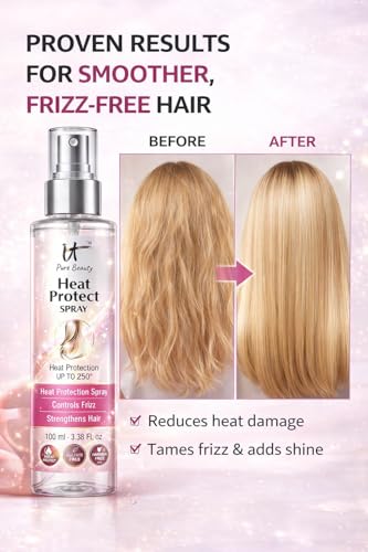 Image of Heat Protect Spray for Hair 100 ml | Heat Protection up to 250C | Anti-Frizz Hair Styling Spray | Reduces Hair Breakage | Lightweight Leave-In Heat Protectant for Women & Men