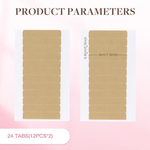 Image of GOO GOO Hair Extension Tape Double Sided Adhesive Replacement Tape, Professional Strong Tapes for Tape in Hair Extensions 24pcs, 1.6 * 0.3inch per Piece