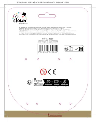 P'tit Clown Sai Swords - Set of 2, 30 cm - Ninja Weapons - Kid, Silber - Image 4