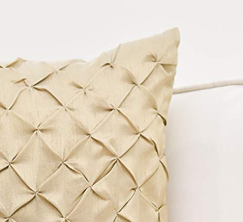 The White Petals DUPC2GOLD18X18PINCH PLEAT MPN Gold Throw Pillow Covers  thumb #1