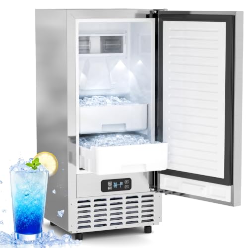 Mojgar Undercounter Nugget Ice Maker, 80 Lbs/24H, Drain Pump Incl...