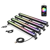 ATCD Smart LED Linkable Wall Washer Light Dimmable Via APP Control, 168W RGBCW Color Changing Linear Light Bar with Music Sync, Group Function, Timing, Perfect for Outdoor & Indoor Lighting, 4 Packs