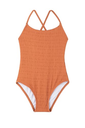 Gottex Kids Textured Criss Cross Tie Back One Piece Swimsuit Chlorine Fade Resistant and Built-in UPF UV 50+ Protection