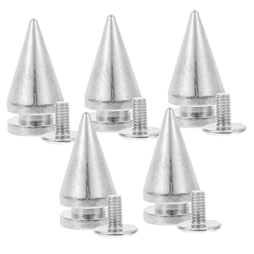 KONTONTY 5 Piezas Accesorios para botones de ropa accesorios de vestir remaches de chaqueta tachuelas sandalias lodi chaquetones remaches de ropa accesorios punk bag pinchos aleación Silver