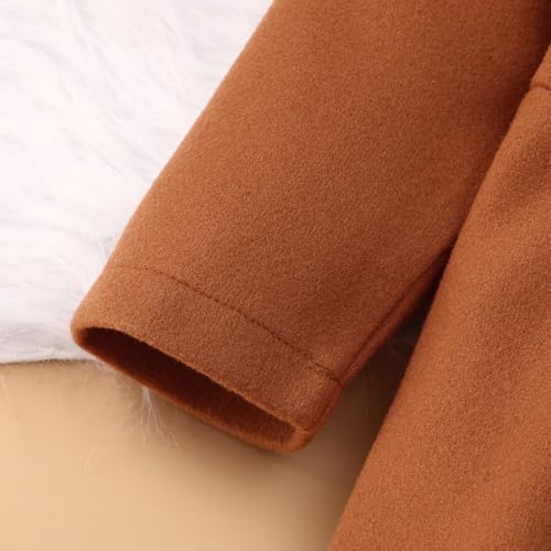 Toddler Baby Girl Coat Long Sleeve Buttons Ruffle Clothes Jacket Little Girls Dress Coat Fall Winter Outfit4