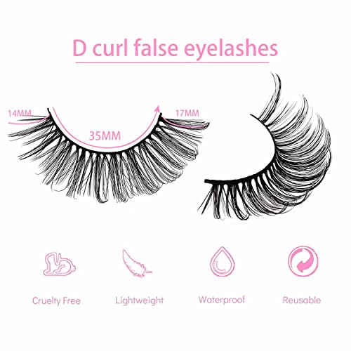 Kawaii Cat Eye Lashes Wispy Natural Look, 4D Curl Soft Faux Mink Wispy Eyelashes For Daily Work And Dating Eye Makeup10 Pairs #TOP2