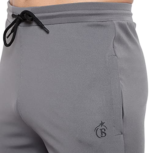 Image of BLUE STAR SHARK Men's Premium Stretchable Cargo Joggers | Regular Fit, Stylish Track Pants with Pockets | Soft Smooth Feel, Logo on Front, Comfortable Everyday Wear