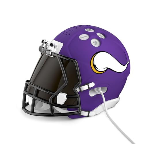 Image of NFL Echo Dot Bundle: Includes Echo Dot | Glacier White and Limited-Edition NFL Helmet Stand | Minnesota Vikings