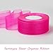 Sentoyou Pink Ribbon for Gift Wrapping, 1 inch 50Yard Sheer Organza Tulle Ribbon, Hot Pink Gifts Wrap Chiffon Ribbons for Hair, Crafts, Flower Bouquet, Wedding, Valentines Day, Mothers Day, Christmas