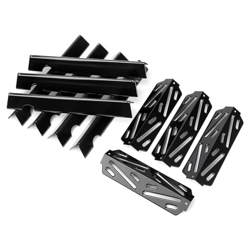 GFTIME Bars de flavorizer 43,5 cm 66033 et réflecteur de chaleur 66040 pour barbecue à gaz, Weber Genesis II/LX 400, Genesis II E410, E435, S435 (2017 et...