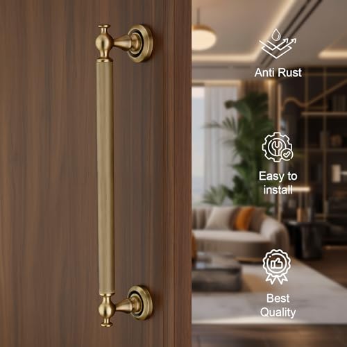 Image of LAPO 14 Inch Main Door Pull Handle | Antique Finish Stainless Steel | 12 Inch Hole to Hole | Stylish & Durable Door Handle for Wooden, Glass & Metal Doors | Pack of 1 | 3-Year Warranty