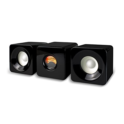 Image of Meters m-CUBED-BLK Desktop Wireless, Bluetooth Speakers [Gloss Black, 20W]