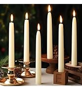 6 Pack Beeswax Taper Candles 8in Smokeless Dripless Natural Beeswax Candles 8 Hours Burning 100% ...