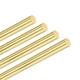 M METERXITY 4 Stück Messingstange, 4mmx200mm H59 Massivmessing Rundstangen für Messergriffstifte Messermachenzubehör/Wellenstifte Handwerk/Modell DIY, Drehbanknietdübelrohrbestand
