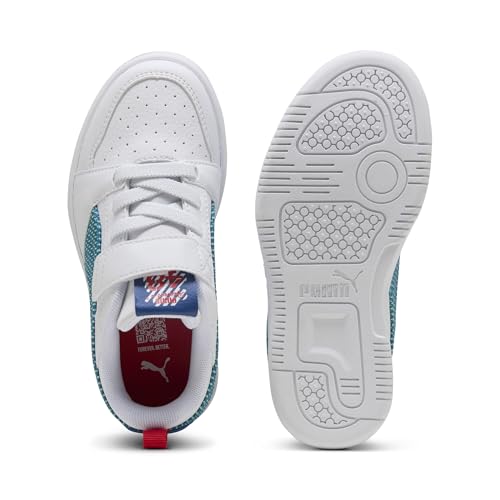 PUMA Unisex Çocuk Puma Rebound V6 Lo AC+ PS Spor Ayakkabı PUMA White-Blue-Clyde Royal 34