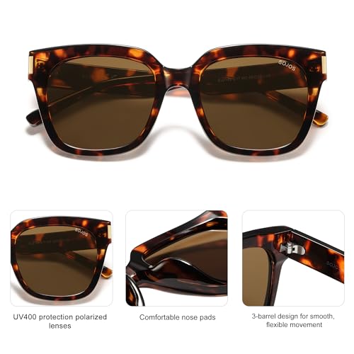 Image of SOJOS Polarized Sunglasses for Women Men Trendy Square Large Sun Glasses SJ2149