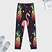 Men Loose Pajama PJ Bottoms, Straight Trouser Sleepwear Lounge Pants with Pockets, Drawstring Sleep Pants (4XL) Print Seamless Red Pineapples and Red Flamingos on Black