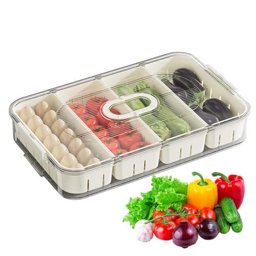 Contenedores de almacenamiento divididos con tapas,Contenedor de conservación de alimentos frescos para refrigerador | Juegos de contenedores de alimentos Organizador de almacenamiento para frigorífic