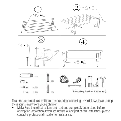 QL Toallero de Baño,Estante para Toallas con 2 Ganchos,Acero Inoxidable,Barra de Toallas 50cm,Soporte para Toallas de Pared,Plata/Cromo - imagen 7