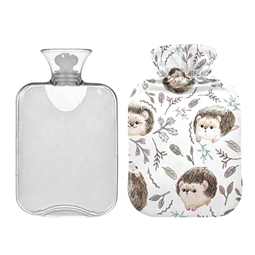 Moudou Hedgehog Hot Water Bottle, Leakproof 2L Warm Water Bag With Fleece Cover For Pain Relief, Hot And Cold Therapy #TOP1