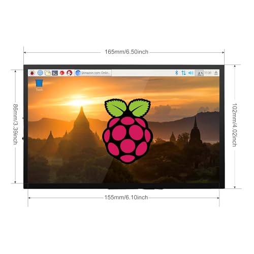 Image of wisecoco Touchscreen Monitor for Raspberry Pi 7'' IPS LCD Screen 1024 x 600 Smooth Touch Built-in Dual Speakers HDMI Input Compatible with Raspberry Pi 5 /4 /3 /Zero Easy Set-up Driver-Free