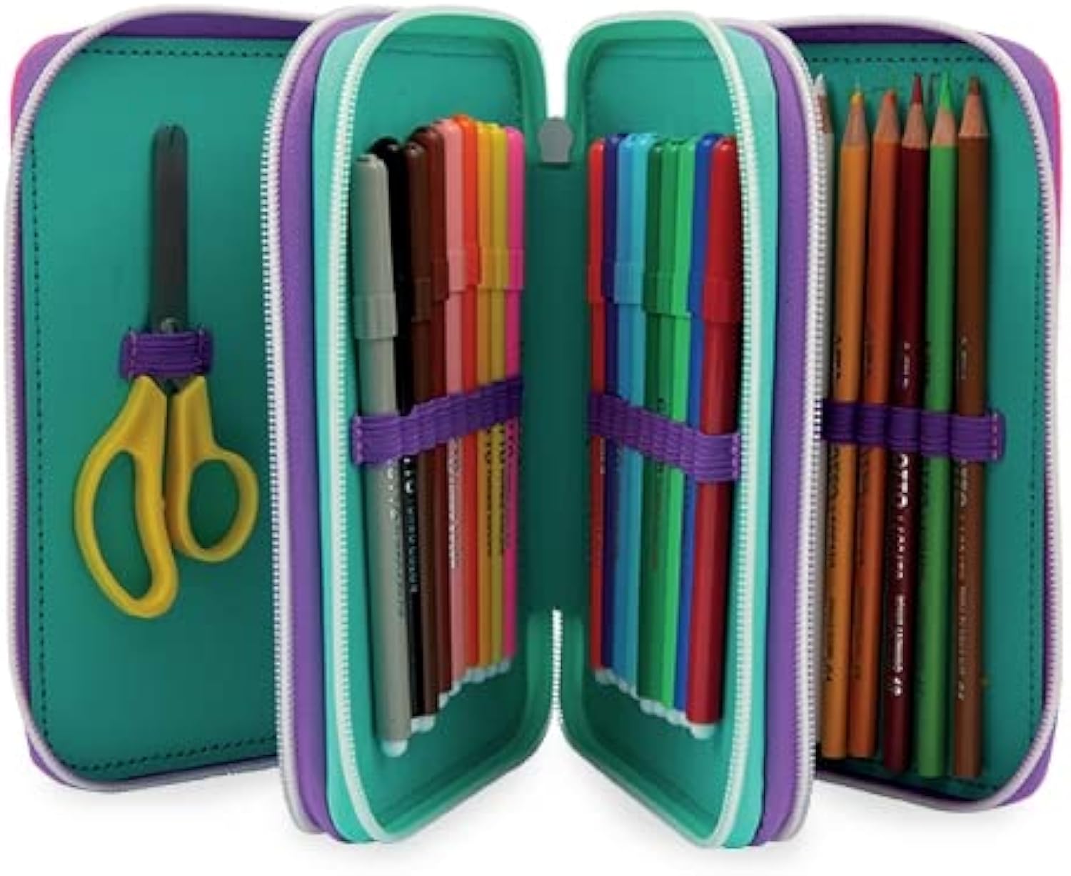 Zaino Compatibile con Barbie Unicorno Tondo + Astuccio 3 piani