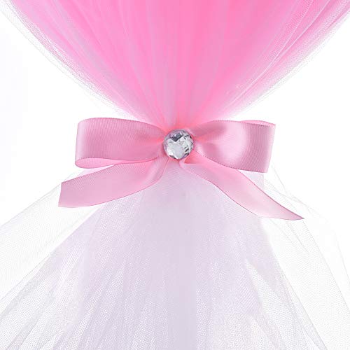 Pink Tulle Tutu Balloons With Candy Box For Baby Shower Centerpieces Girls Butterflies Birthday Party Wedding Table Decorations, With Inflate Balloons Pump, 6 Packs #TOP5