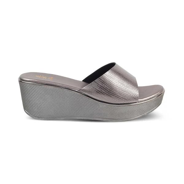 tresmode SANLE Womens Pewter Wedges Sandals Platform Heels, 5 UK / 38 EU - Open Toe Comfortable Soft Footwear (B0BV2PHR8W) Amazon Price History, Amazon Price Tracker