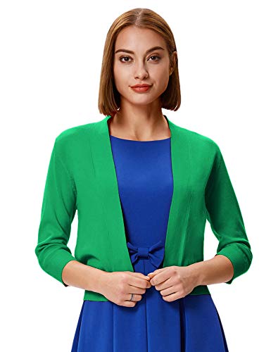 Image of GRACE KARIN Women Cardigan Sweaters Lightweight Knit Cropped Cardigans Trendy 3 /4 Sleeve Shrug Bolero S-3XL