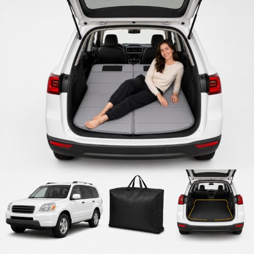 Image of Car Mattress for Pilot 2003-2008, Upgraded Non-Inflatable Thickened Foam SUV Car Camping Mattress, Foldable Trunk Sleeping Pad Car Bed Mattress for Road Trips Camping Travel