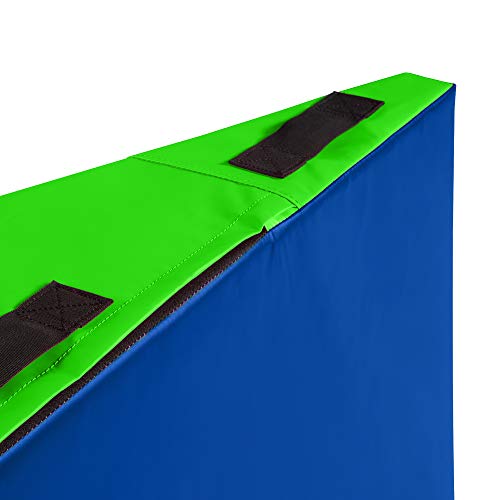 We Sell Mats Gymnastics Incline Mat, Folding And Non-Folding Cheese Wedge Skill Shape, Tumbling Mat For Gymnastics Training, Cheerleading And Obstacle Courses, Lime Green/Blue, Medium (60" X 30" X 15") #TOP4