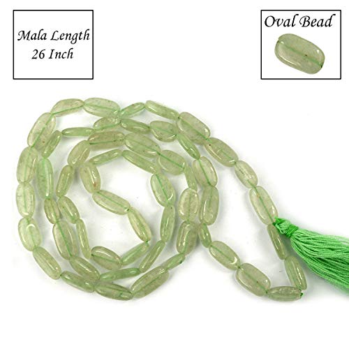 Image of Natural Oval Crystal Beads Mala Necklace Collection for Men & Women, Reiki Energized Gemstone Jewellery for Meditation, Mindful Living, Spiritual Decor & Everyday Fashion Styling