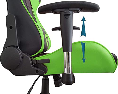 Hanking-Planet-Silla-GamingSILLAS-EscritorioSilla-OficinaERGONOMICAINCLINACION-HorizontalGIRATORIAAltura-Ajustable-Verde