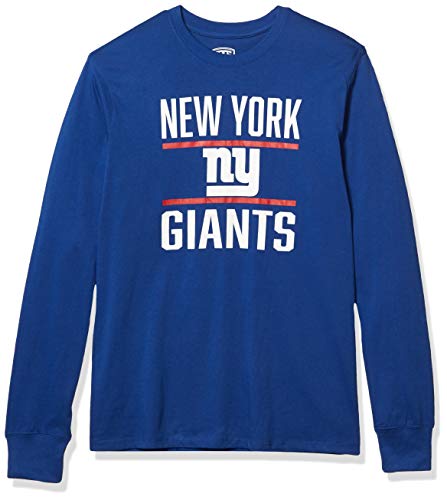 OTS NFL New York Giants Men's Rival Long Sleeve Tee, Double Bar, Small