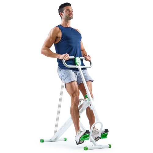 Sunny Health & Fitness Smart Row-N-Ride Glute & Leg Trainer, Foldable Squat Assist Rower with Exclusive SunnyFit App Connection