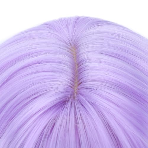 Image of PATTNIUM Girls Kids Purple Short Wavy Wig with Bangs