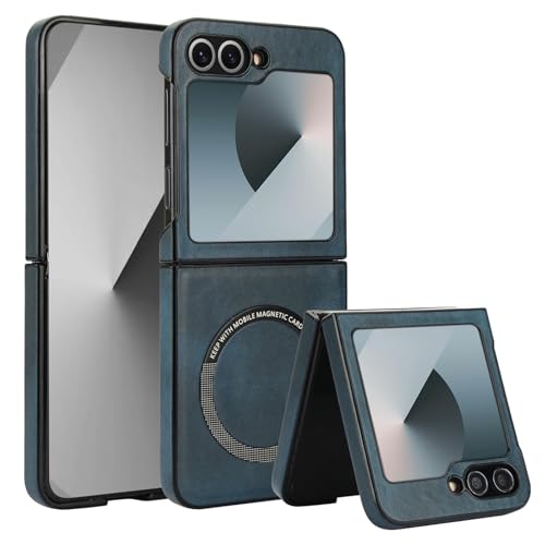 Coque Samsung Galaxy Z Flip 6 aimantée antichoc mince en cuir