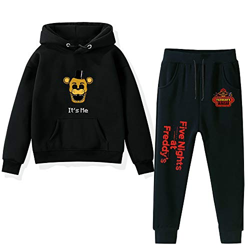 Updayday Fünf Nächte bei Freddy's Hoodies Kinder FNAF Hooded Sweatshirt Jogginghose 2-teilige Trainingshose & Hoodie Set FNAF Cosplay Kostüm für Männer Frauen Cover