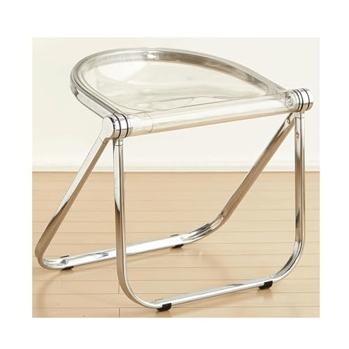 Moderna silla de comedor de plástico sin brazos, silla de cocina plegable con marco de metal y almohadillas antideslizantes, capacidad de 250 kg para comedor y oficina