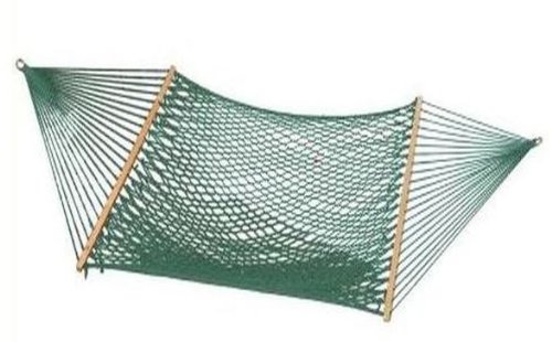 Bliss Hammocks BH-410G Classic Cotton Rope Hammock with Spreader Bar, Green
