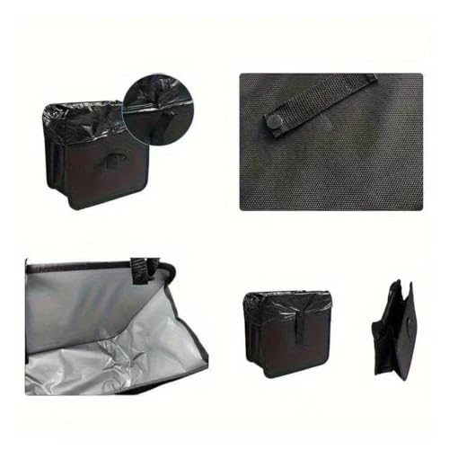 Contenedor de basura para coches compacto bote de basura para coche negro 5