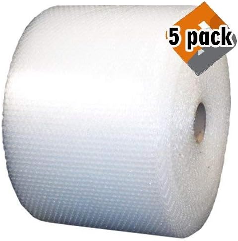 uBoxes Bubble Roll, 175 feet x 12 inch, 3/16 inch Perforated Small Bubble, 5 Pack