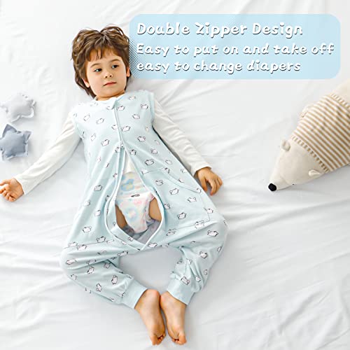 Image of WONDAY Toddler Sleep Sack with Feet, 0.5 Tog Sleeping Sacks for Walking with Legs 12-18 Months 2T 3T 4T 5T (Dog, 2-3T)