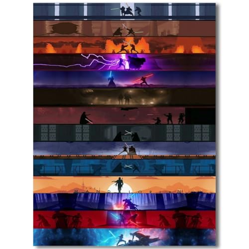 COMOR MOVIE Star Wars Poster For Fans Kids Birthday Party Decorations Gitfs-Wall Art-Star Wars Wall Decor-Canvas Prints Picture For Teen Boy Girls Bedroom Decor