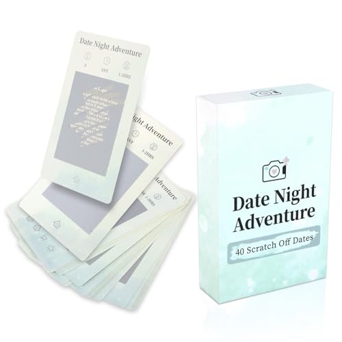 40 Creative Date Night Card Games for Couples Unique Date Deck Scratch Off Cards Perfect Couples Gifts for Boyfriend Husband Wife Romantic Anniversary Wedding or Newlywed Gift for Him or Her